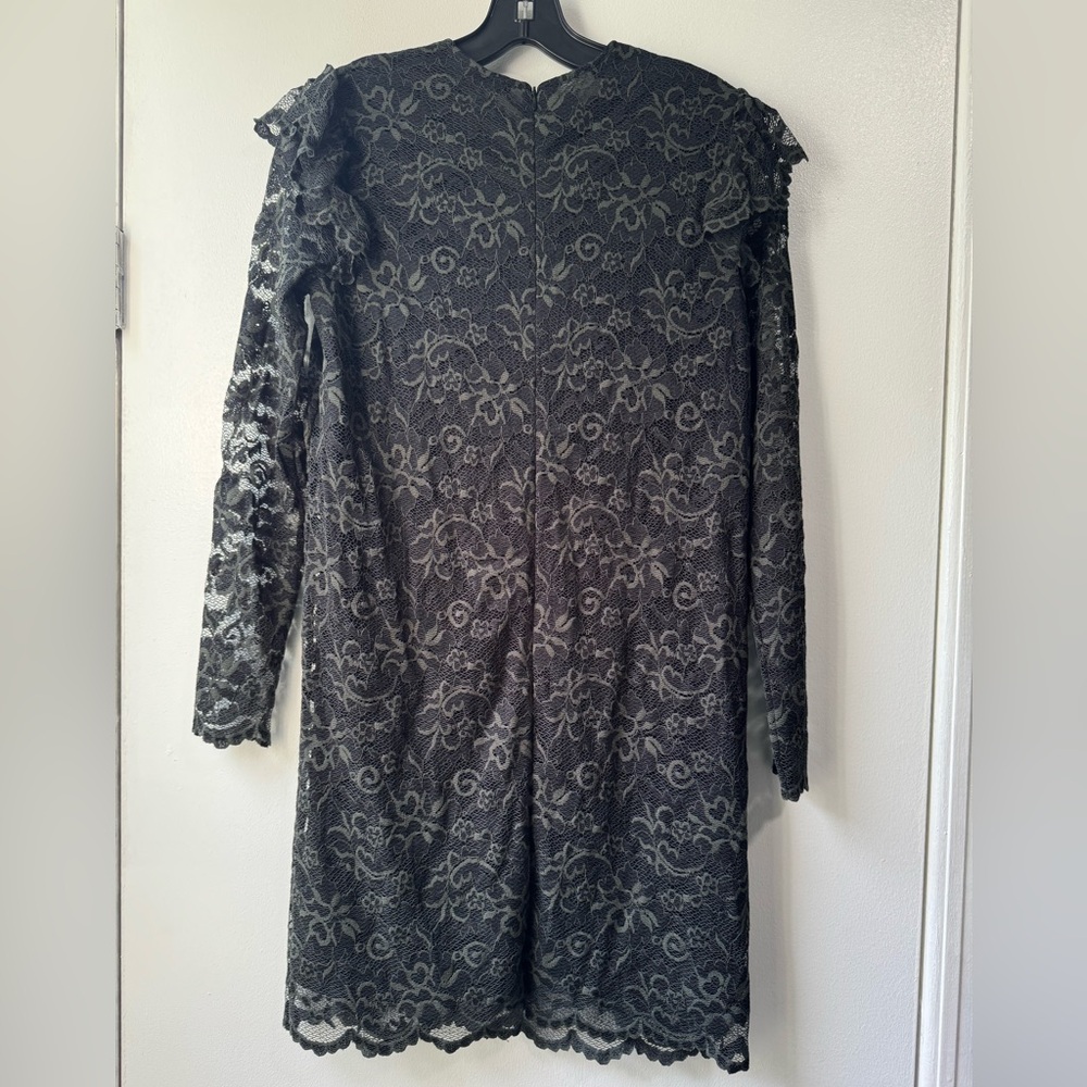 Ganni Flynn Mini Lace Dress in Dark Green Size 34/4 - Picture 9 of 9